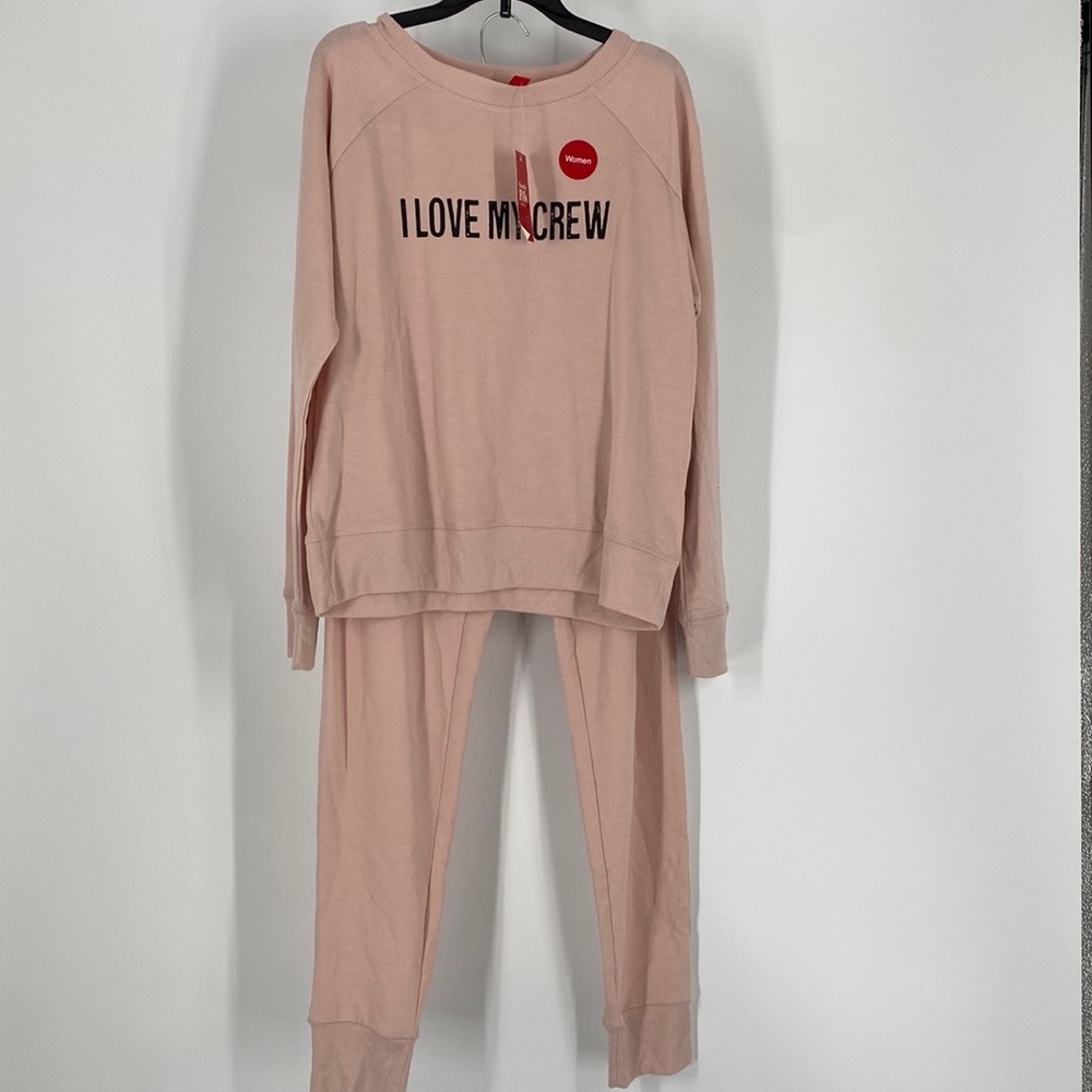 Family Pajamas Womens Family Matching I Love My Crew Pajama Set Pink XS, $45 NWT - Picture 2 of 4